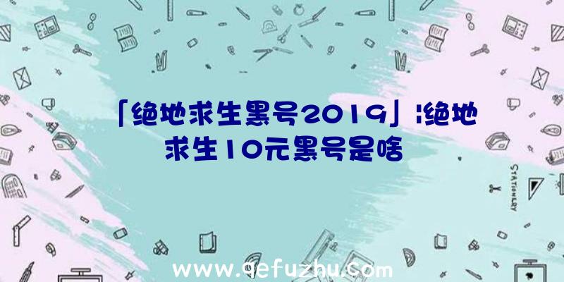 「绝地求生黑号2019」|绝地求生10元黑号是啥